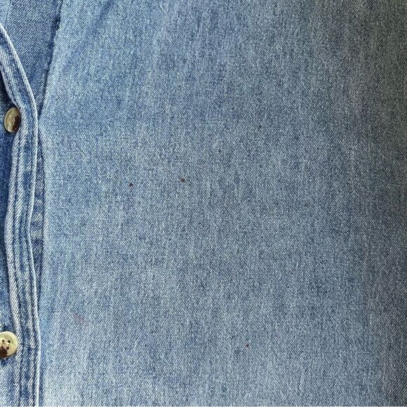 Vintage Denim Shirt Sunflower Handpainted Size Large Boho Artsy Unique Kansas - Picture 9 of 9